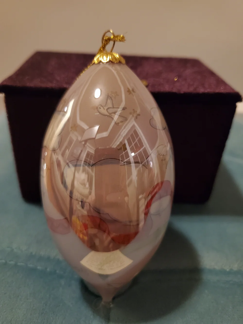 Pier 1 Li Bien Angel Christmas Ornament Hand Painted Glass Vintage